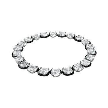 Image of Swarovski Harmonia choker, Cushion cut, White, Mixed metal finish