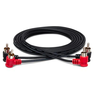 Image of HOSA CRA 201RR Dual Right angle RCA to Same Stereo Interconnect, 3.3 feet