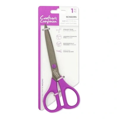 Image of Sharp Craft Scissors for Adults Japanese Precision Stainless Steel Blades Non Stick Teflon Coated Ergonomic Design Perfect Paper, Card, Felt and Fabric by Crafters Companion (6 Inch)