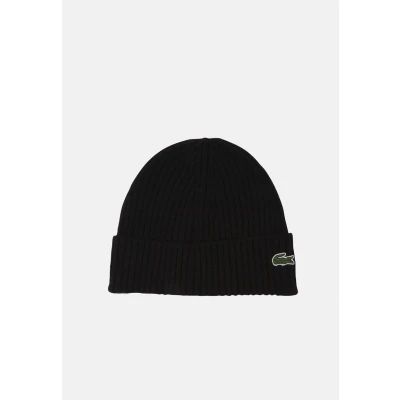 Image of Lacoste Unisex Beanie, Size: One Size, Noir