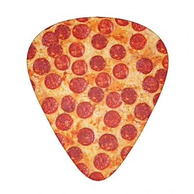 Image of Guitar Picks 3 Different Thickness Pizza Pepperoni pattern Celluloid Pick Plectrums For Bass, Electric, Acoustic Guitars Includes 0.46mm, 0.71mm, 0.96mm