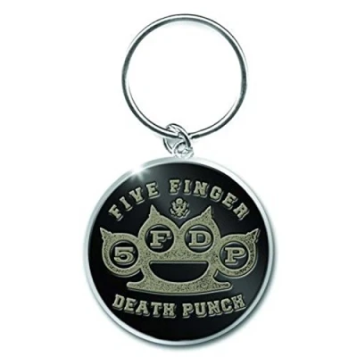 Image of Five Finger Death Punch Keyring Keychain Brass Knuckle logo Official metal Taglia unica