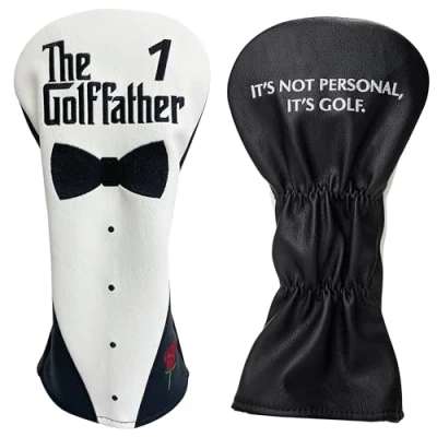 Image of Shanker Golf Driver Headcover The Father Cover Funny Club for a Lover, Gift Dad Tour Grade PU Leather, Waterproof, Soft Lining, Embroidered Logos