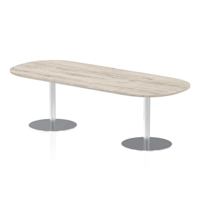 Image of Italia 2400mm Poseur Boardroom Table Grey Oak Top 725mm High Leg
