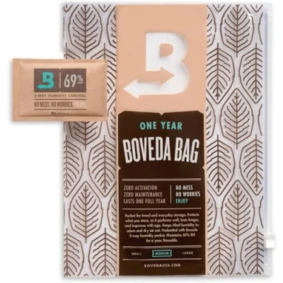 Image of Boveda for Cigars Medium Humidor Bag Preloaded with 69% RH 2 Way Humidity Control Cigar Storage 10 15 1 Count