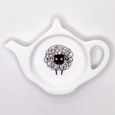 Image of Sheep Woolly Design Fine Bone China Teabag Tidy