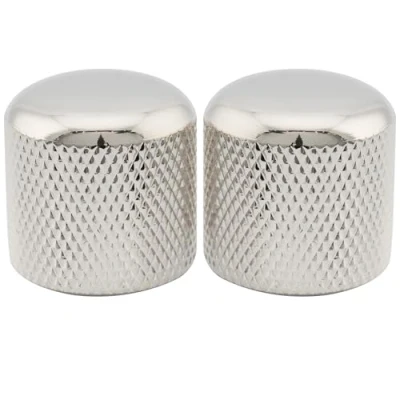 Image of Musiclily Pro Metric Steel Push on Dome Knobs for Import Electric Guitar or Bass, Nickel (Set of 2)