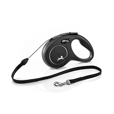 Image of Flexi New Classic Retractable Dog Lead Cord Small 5m, Black