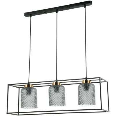 Image of Italux Lighting Sinella Industrial, Retro 3 Light Bar Pendant Ceiling Light, E27