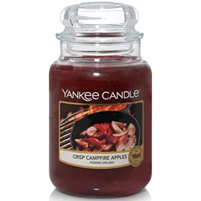 Image of Yankee Candle Scented Candle, Crisp Campfire Apples Large Jar, Burn Time: Up to 150 Hours, Jar