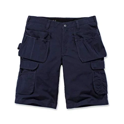 Image of Carhartt Men&#039;s Rugged Flex Relaxed Fit Ripstop Cargo Multi Pkt Work Short, Navy, W34