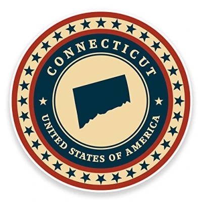 Image of 2 x 10cm Connecticut USA Vinyl Sticker Laptop Car Travel Luggage Tag Flag #9375 (10cm Wide High)