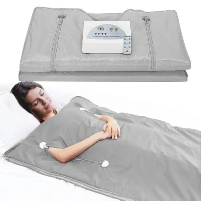 Image of Portable Infrared Sauna Blanket for Fast Recovery,Infrared Relaxation,A Relaxing Blanket,Portable Sauna,for Home Therapy,Detox (Gray)