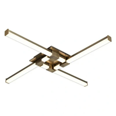 Image of Cinto Flush Ceiling Light 24W LED, 3000K, 1950lm, Antique Brass