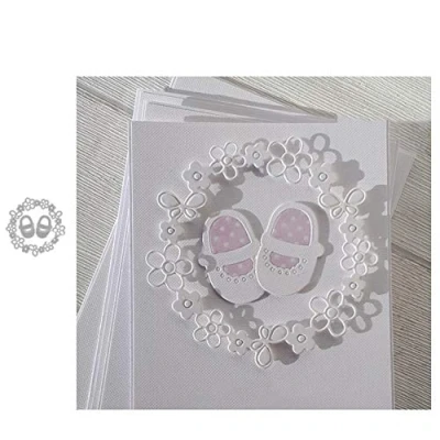 Image of SpirWoRchlan Cutting Dies, Baby Shoes Flower Ring Metal Dies DIY Scrapbook Paper Card Album Embossing Stencil Tool Gift