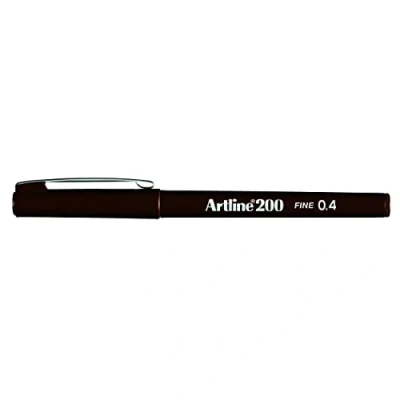Image of artline 200 Dark Brown Fineliner Technical Drawing Pens Pack 12