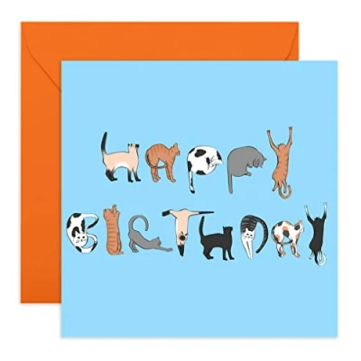 Image of Central 23 Birthday Card For Women Funny Cards Cat Greeting Wife Husband Him Her Male Female Mum Dad Comes with Stickers