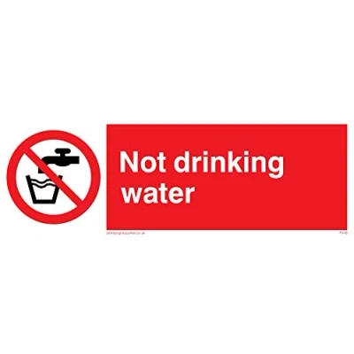 Image of Viking Signs PV48 L15 V &quot;Not Drinking Water&quot; Sign, Vinyl, 50 mm H x 150 W