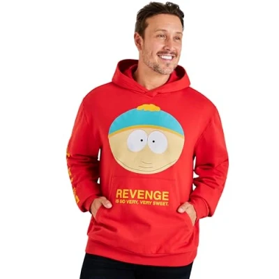 Image of South Park Mens Hoodie, Comfy Stylish Hooded Sweatshirt Funny Gifts for Him (Red, S)
