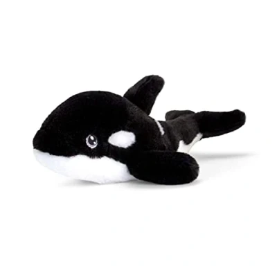Image of Keel Toys KEELECO SE1014 Plush Toy, 100% Recycled Ecological Toy for Children, Orca, 33 cm
