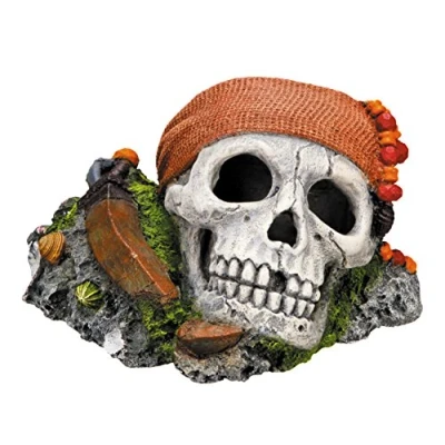 Image of Nobby Pirate Skull Aquarium Ornaments, 14.5 x 12.5 8.5 cm