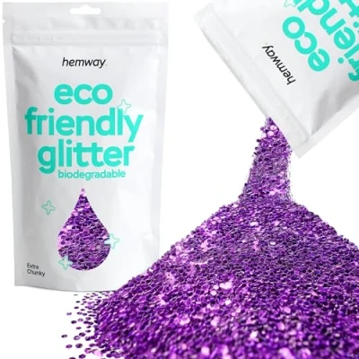 Image of Biodegradable Glitter Purple Eco Friendly Bio Extra Chunky for Face Body Hair Craft Resin Festival Makeup Eyeshadow 100g / 3.5oz
