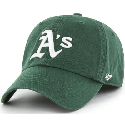 Image of 47 MLB Team Color Primary Logo Franchise Fitted Baseball Hat Cap, Unisex Adult, Oakland Athletics Green, M