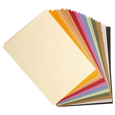Image of Clairefontaine Ref 960450C Tulipe Grained Coloured Drawing Paper (Pack 24 Sheets) A4 (29.7 x 21cm) 160gsm Assorted Pastel Colours Deep Dyed, Pure Cellulose, Acid Free