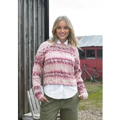 Image of James Brett Aran Knitting Pattern Ladies Fairisle Style Sweaters Jumper (JB916)