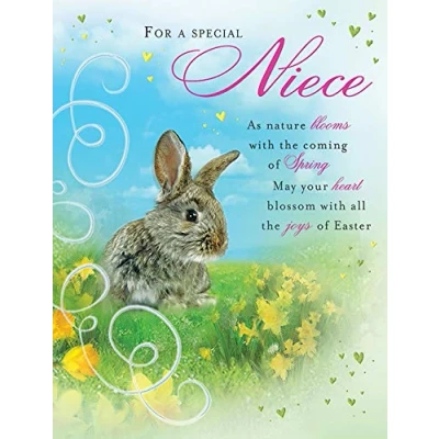 Image of Piccadilly Greetings Traditional Easter Card Niece 8 x 6 inches,Blue