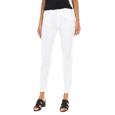 Image of Met Womens Long trousers with narrow cut and elastic hems 70DBF0646 R216 woman White Cotton Size 32 (Waist)