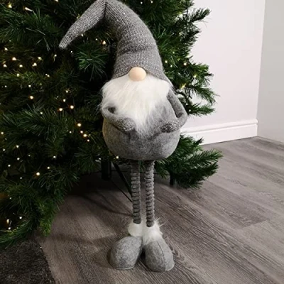 Image of 84cm Christmas Plush Grey Standing Gonk Long Legs &amp; LED Illuminated Beard