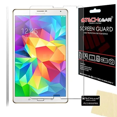 Image of TECHGEAR [2 Pack] Screen Protectors for Samsung Galaxy Tab S 8.4 Inch (SM T700 / SM T705) Ultra Clear Lcd Protector Gaurd Covers With Cleaning Cloth &amp; Application Card