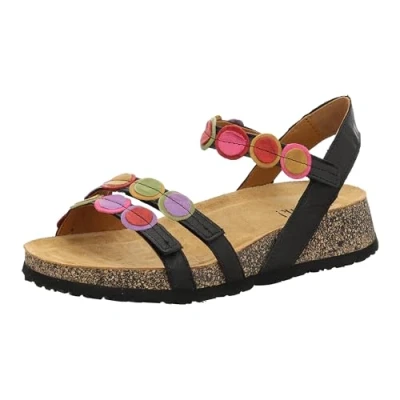Image of Think! Women&#039;s KOAK_3 000322 Sustainable Straps Sandals, 0000 Black Estate, 5 UK