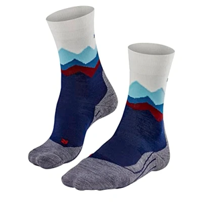 Image of FALKE Women&#039;s TK2 Explore Crest W SO Wool Thick Anti Blister 1 Pair Hiking Socks, Blue (Dark Night 6177), 4 5