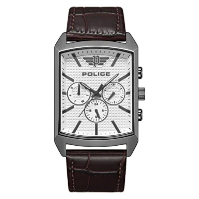 Image of Police Mens Analogue Quartz Watch with Leather Strap PEWJF2204802