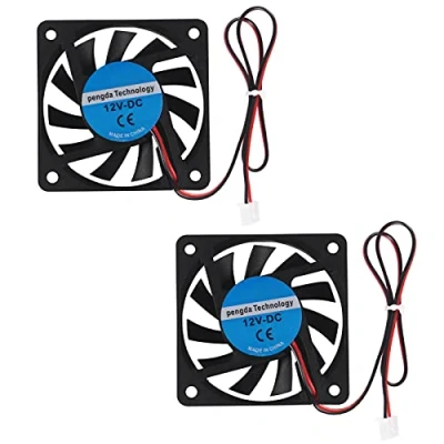 Image of AOICRIE 2Pcs 60mm Fan, DC 12V 6010 Brushless Cooling Replacement Ball Bearing 60 * 10mm Fan for DIY PC Computer Case CPU Coolers Radiators 2 Pin