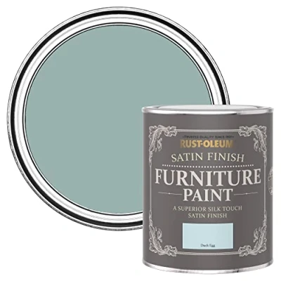 Image of Rust Oleum Blue Furniture Paint in Satin Finish Duck Egg 750ml