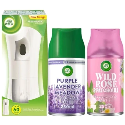 Image of Airwick Air Wick Freshmatic Autospray Wild Rose &amp; Patchouli, Gadget, Refill, Battery Included