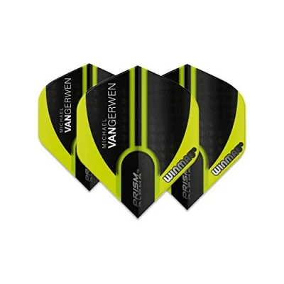 Image of WINMAU MvG Michael Van Gerwen Prism Alpha Black and Green Extra Thick Dart flights 1 set per pack (3 in total)