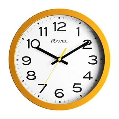 Image of Ravel Modern 25cm Wall Clock Analogue Quartz RWC.25.9 Ochre