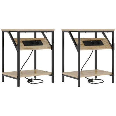 Image of vidaXL Bedside Cabinets 2 pcs Sonoma Oak Engineered Wood