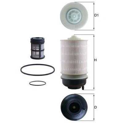 Image of 06051962 Fuel Filter MAHLE ORIGINAL KX 581KIT Insert MERCEDES BENZ: ANTOS