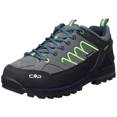 Image of CMP Men&#039;s Moon Low Trekking Shoes WP Hiking, Grey Green Fluo, 5.5 UK