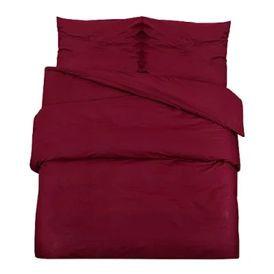 Image of Duvet Cover Set Bordeaux 155x220 cm Cotton