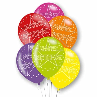 Image of Amscan 9912710 Rtl Balln Pk6 27Cm Hppy Birthday