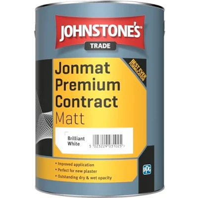 Image of Johnstones Trade Jonmat Premium Contract Matt Brilliant White 5 Litre
