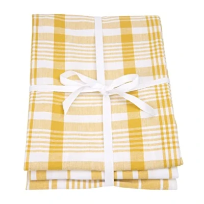 Image of Dexam Love Colour Set Of 3 Extra Large Tea Towels, Ochre