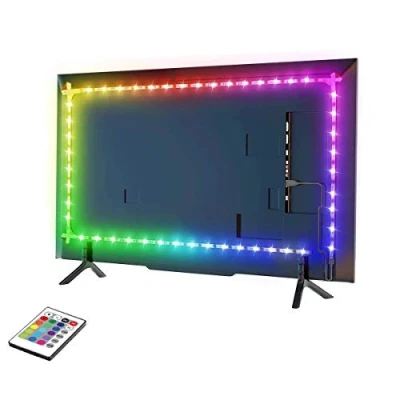 Image of aijiaer TV LED Backlights, 9.8ft Strip Lights with Remote for 46 60 inch TV, Backlights 3M Tape, USB Powered