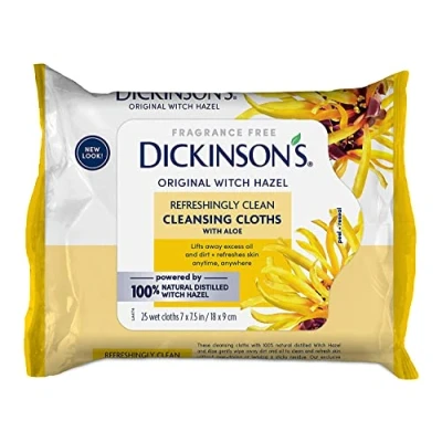 Image of Dickinson&#039;s Original Witch Hazel Daily Refreshingly Clean Cleansing Cloths 25 ea Pack of 3 by